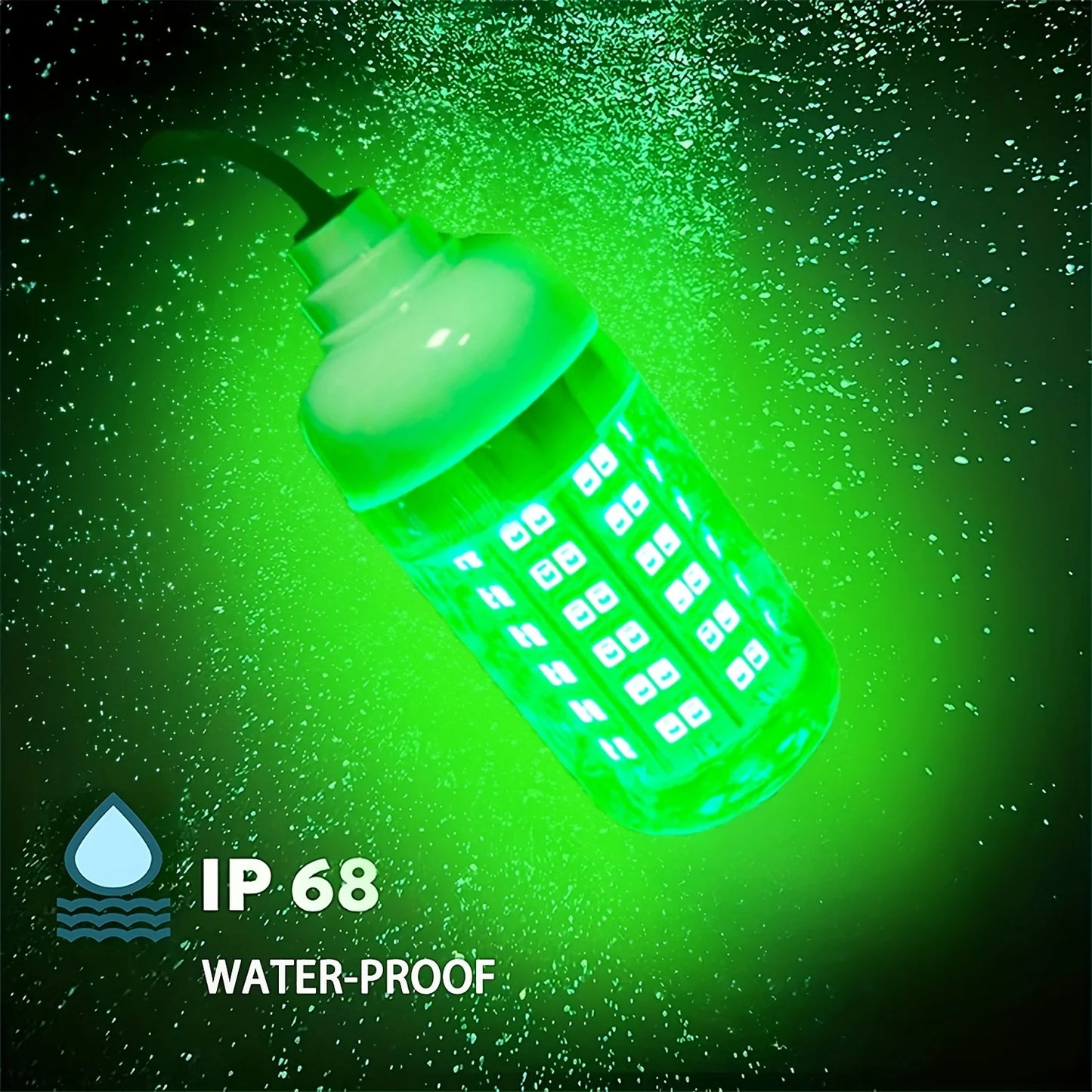 108-LED Underwater Fishing Light | Green Night Attractor | IP68 Waterproof | USB Powered | 5m Cable