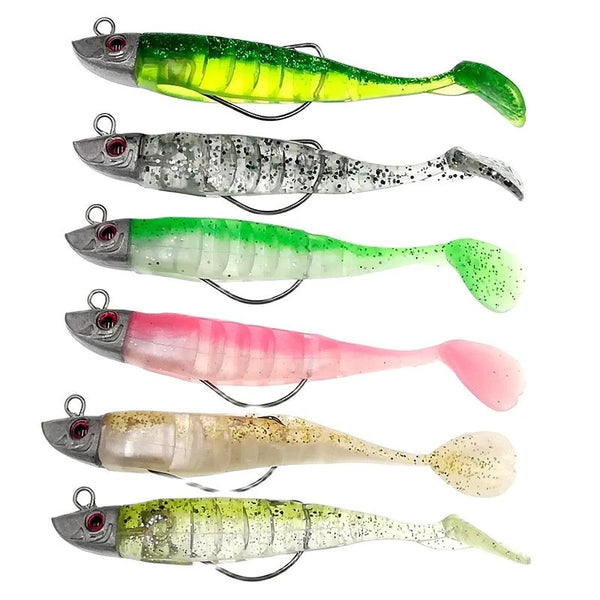 Soft Paddle Tail Jigging Lure | 10cm 15g / 13cm 26g Pre-Rigged Swimbait | Saltwater Fishing Bait