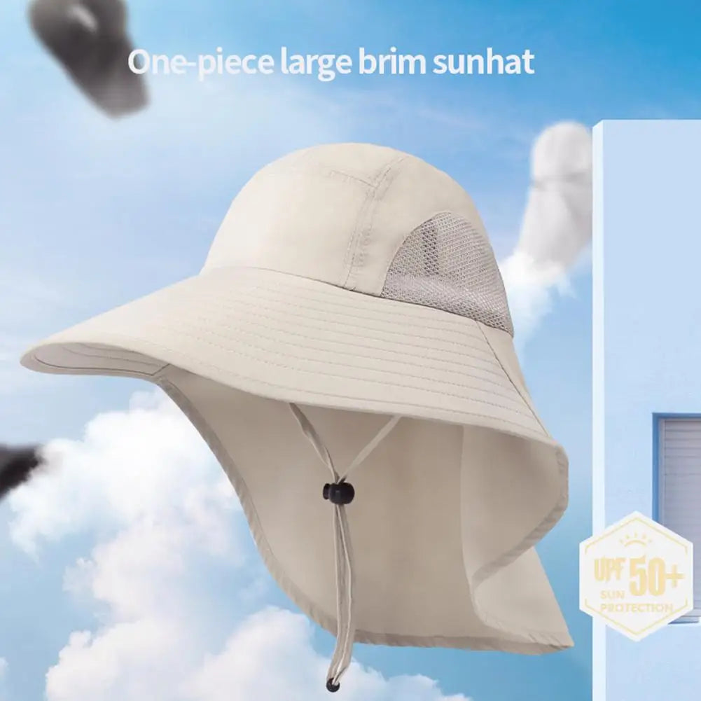 Outdoor Fishing Hat | Wide Brim with Neck Cover | Sun-Protective Breathable Fisherman Hat