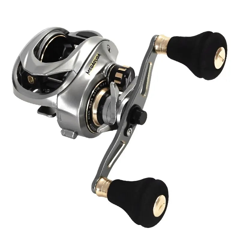 Seasir Megacuda Baitcaster | 15KG Max Drag | Aluminum Frame | Carbon Side Plate | 6.5:1 | Double Metal Handle