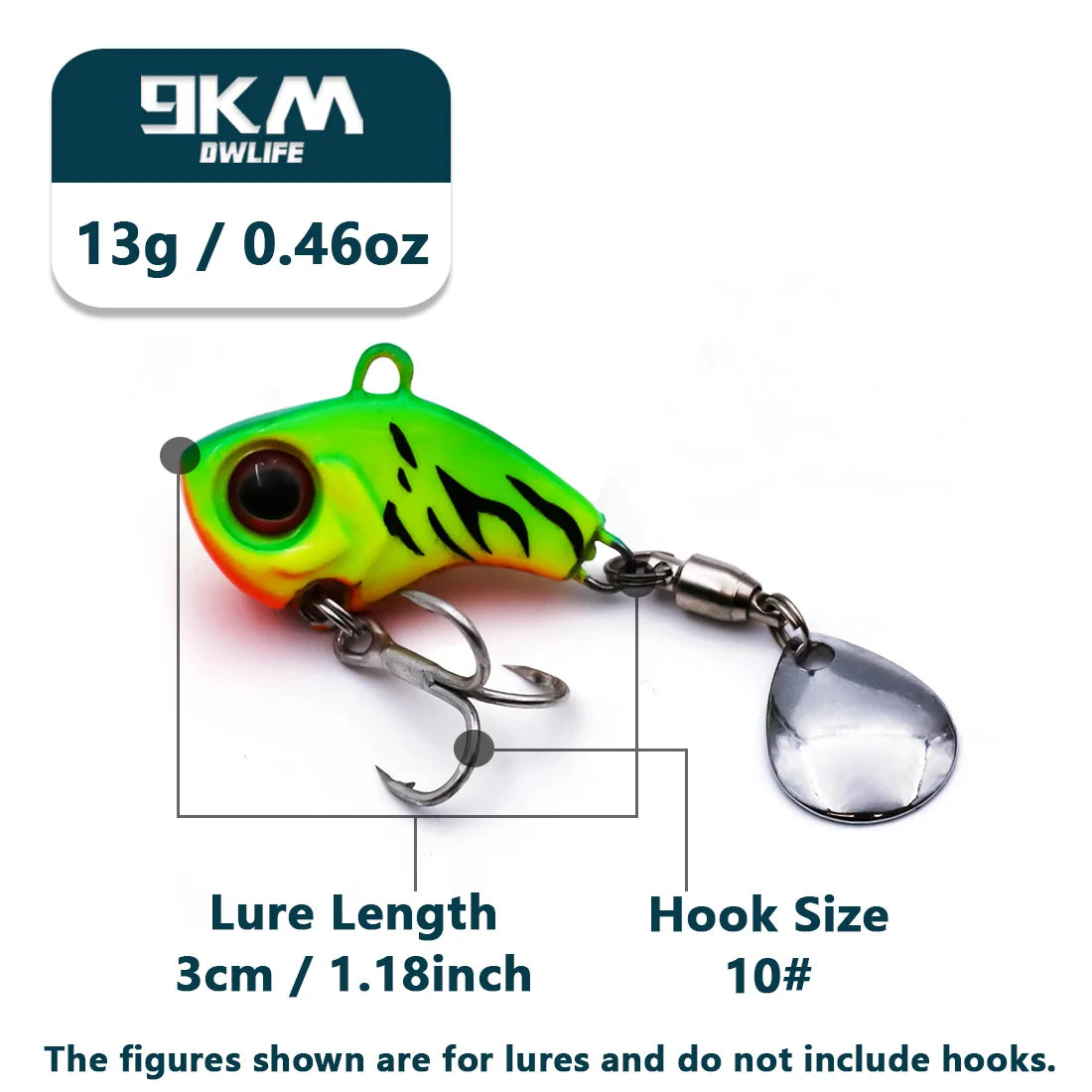 9KM DWLIFE Tail Spinner VIB Lure | 9g–16g Sinking Blade Bait | Long Casting Vibration Lure