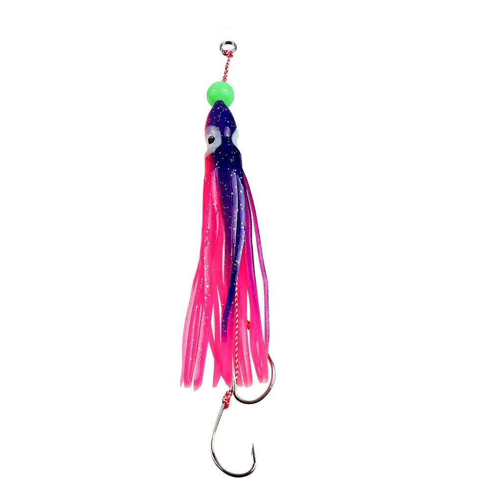 12cm Squid Jig Lure | 10g Octopus Skirt Bait with Double Hook | Saltwater Fishing Lure