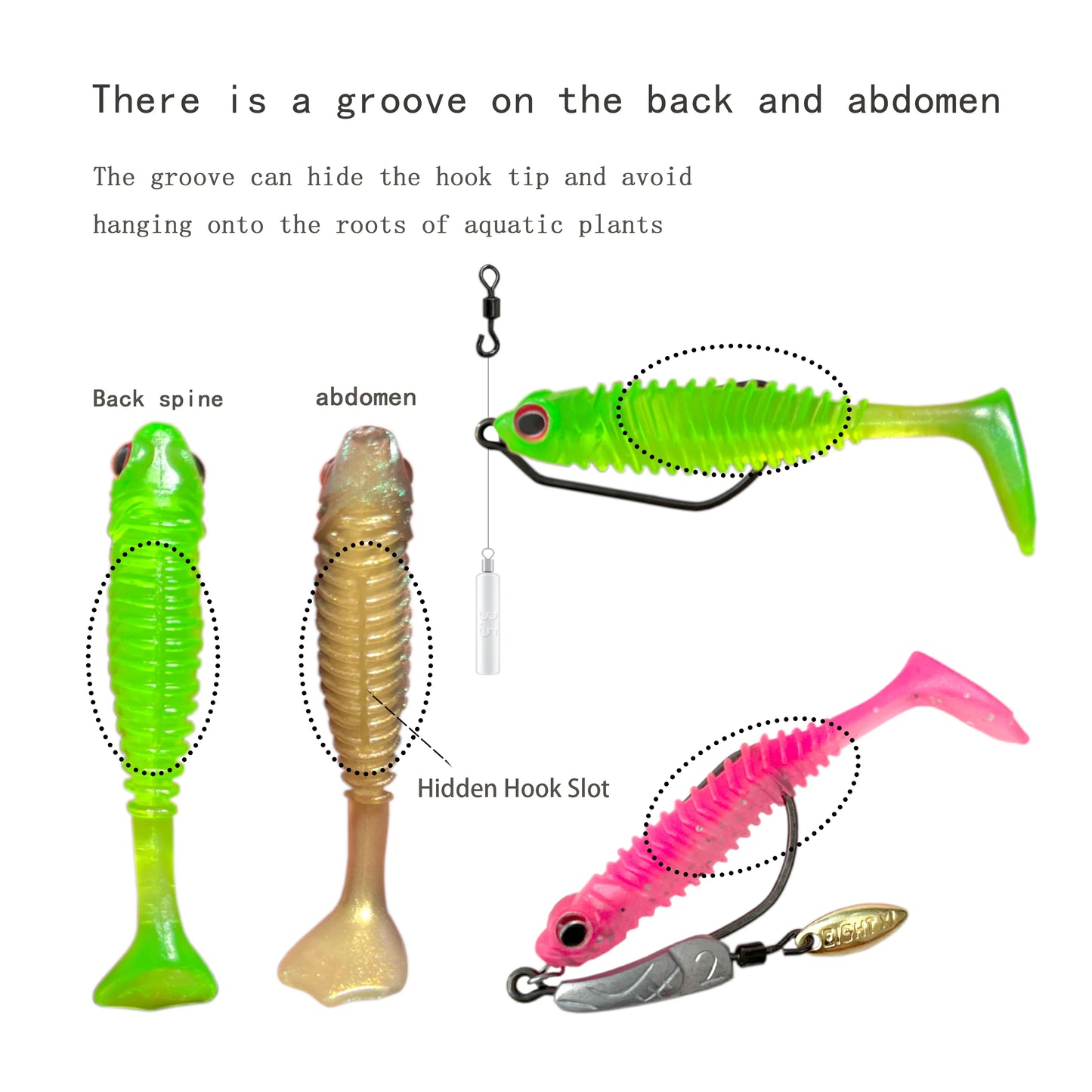 20pcs Soft Plastic Lure Set | 4cm 1g Paddle Tail Baits | Luminous Fishing Lures