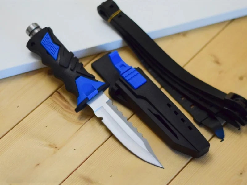 Dive Rescue Knife | Stainless Steel Fixed Blade | Leg Strap Mount