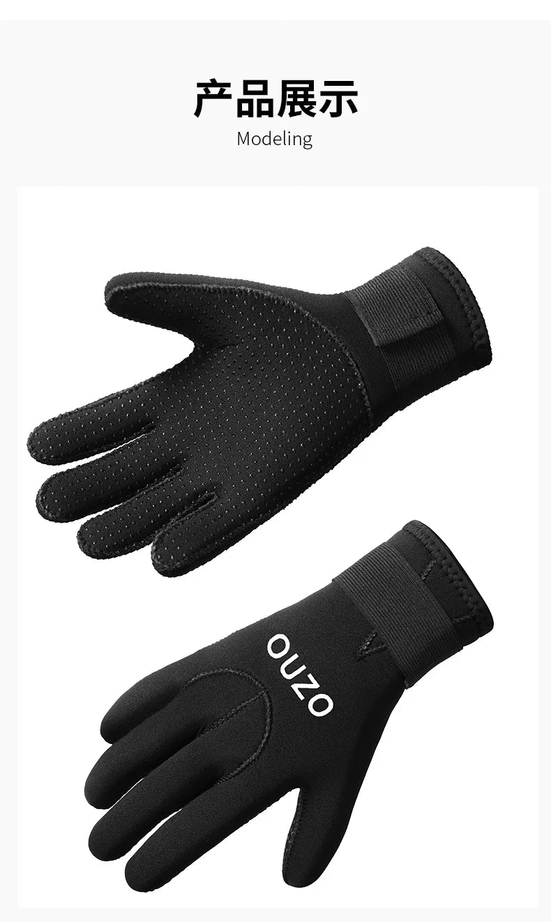 3mm Neoprene Diving Gloves – Warm, Anti-Slip & Waterproof for Fishing, Diving & Water Sports