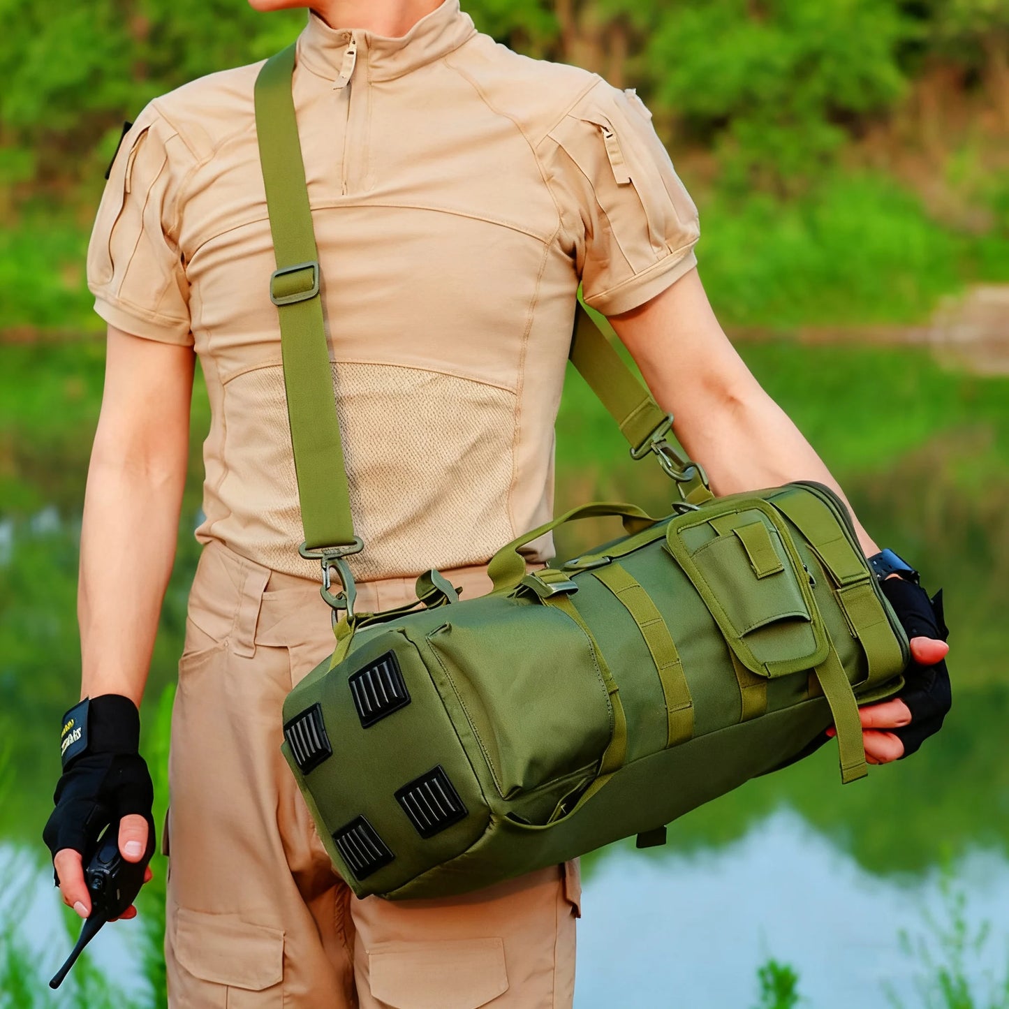 Fishing Backpack Tackle Bag | Waterproof Storage Pack with Rod Holders | Outdoor Gear Bag