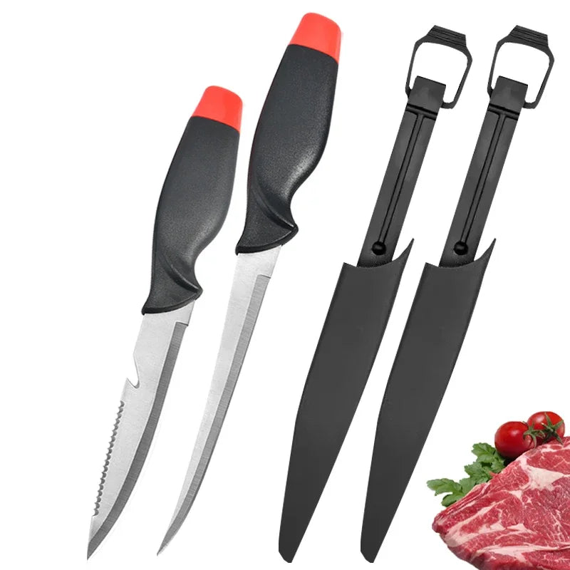 WXCOO Stainless Steel Fish Fillet Knife with Sheath | Multipurpose Cutting Knife