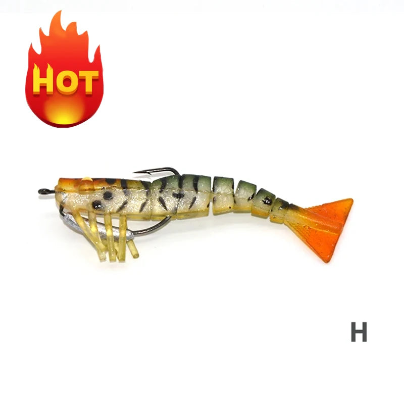 TAKEDO LIVE SHRIMP LV01A Soft Lure | 90mm / 120mm Realistic Prawn Bait | TPR Shrimp Lure