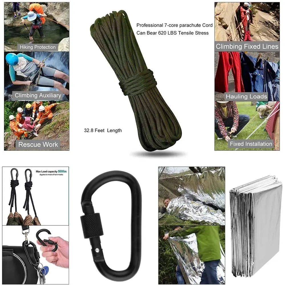 Emergency Survival Kit | Multi-Function First Aid & Outdoor Preparedness Set for Camping & Hiking