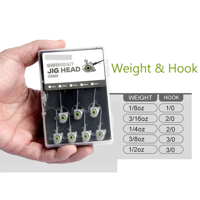 15pcs Jig Head Hook Set | 3.5g–14g Soft Plastic Jig Heads for Freshwater & Inshore Fishing