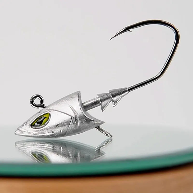WODJYJ Heavy Jig Head Hook Set | 14g–42g | 5pcs Saltwater Jigging Hooks for Soft Plastics
