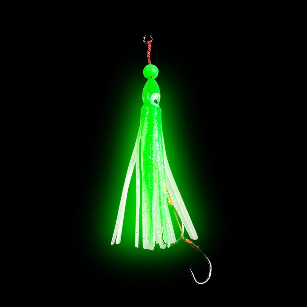 12cm Squid Jig Lure | 10g Octopus Skirt Bait with Double Hook | Saltwater Fishing Lure