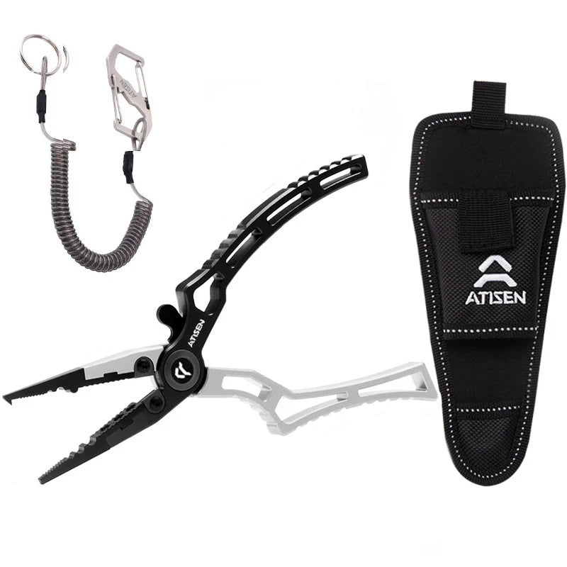 Booms Fishing X1 Aluminum Fishing Pliers | Tungsten Steel Jaws | Braid Cutter | Hook Remover with Pouch