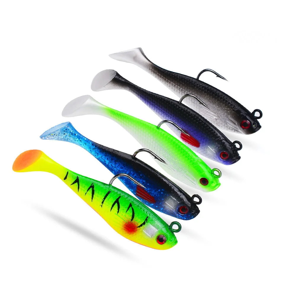 SANMO Curly Tail Soft Lure | 75mm / 85mm Sinking Swimbait | T-Tail Fishing Bait