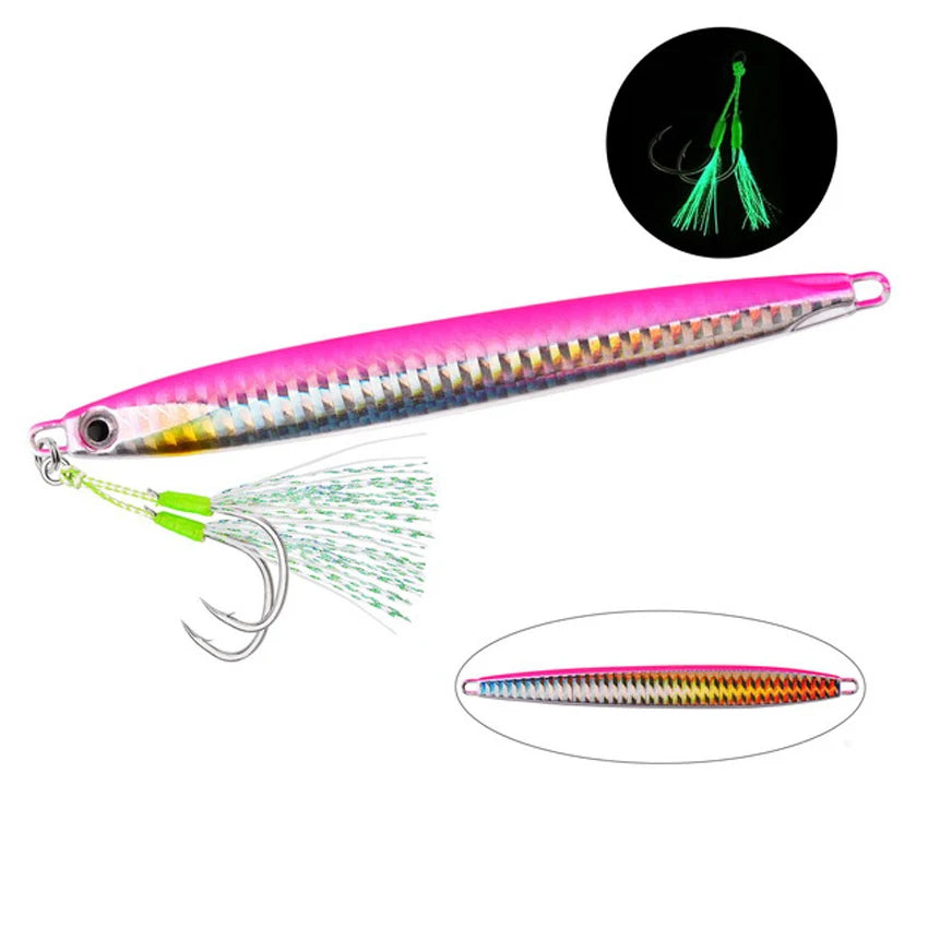 Slim Jig Set – 8 pcs 80 g Metal Jigs (Optional Hooks, Saltwater Ready)