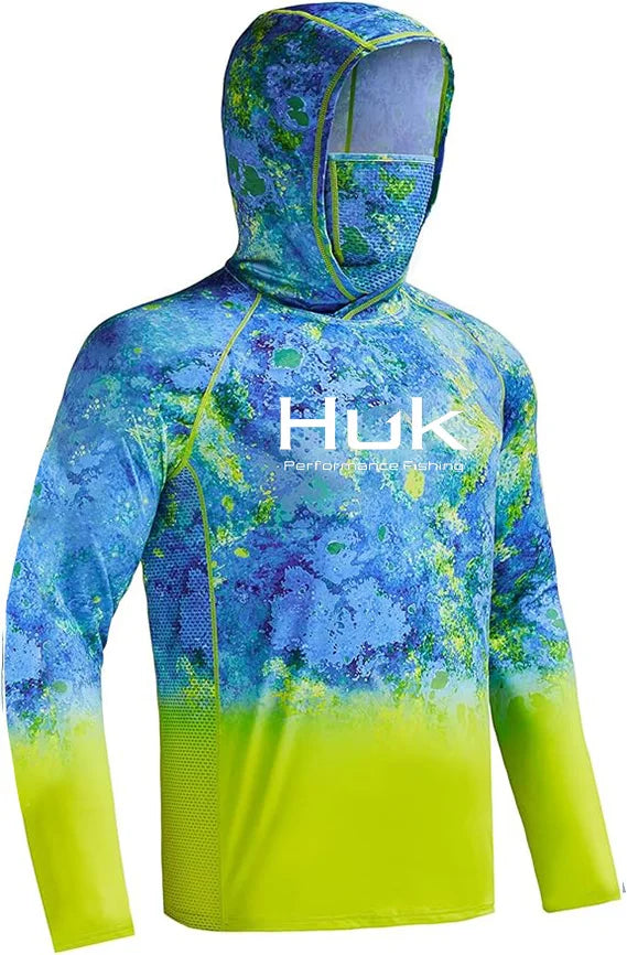 HUK Men’s Long Sleeve Camo Fishing Hoodie – UPF 50+ Sun Protection, Quick-Dry & Breathable