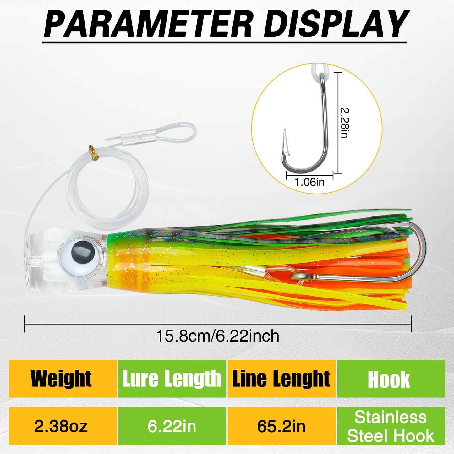 Trolling Skirt Tuna Lures (5-Pack) | Rigged Big Game Saltwater Lures