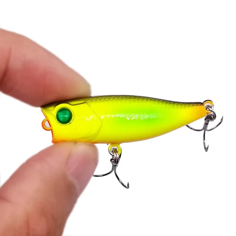 Mini Topwater Popper Lure | 4cm 3.5g Surface Fishing Lure with 3D Eyes