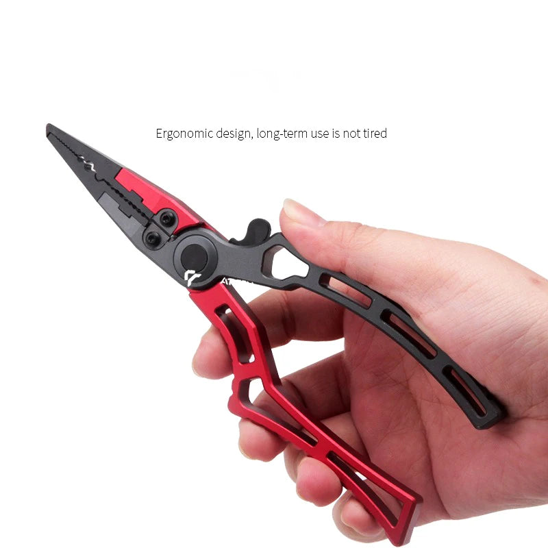 Booms Fishing X1 Aluminum Fishing Pliers | Tungsten Steel Jaws | Braid Cutter | Hook Remover with Pouch