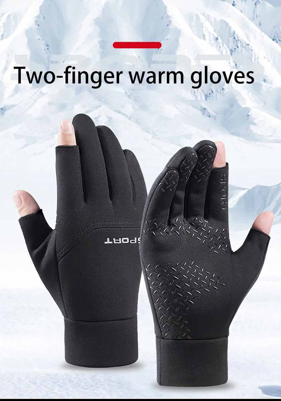 Two-Finger Cut Fishing Gloves | Anti-Slip Outdoor Angling & Cycling Gloves
