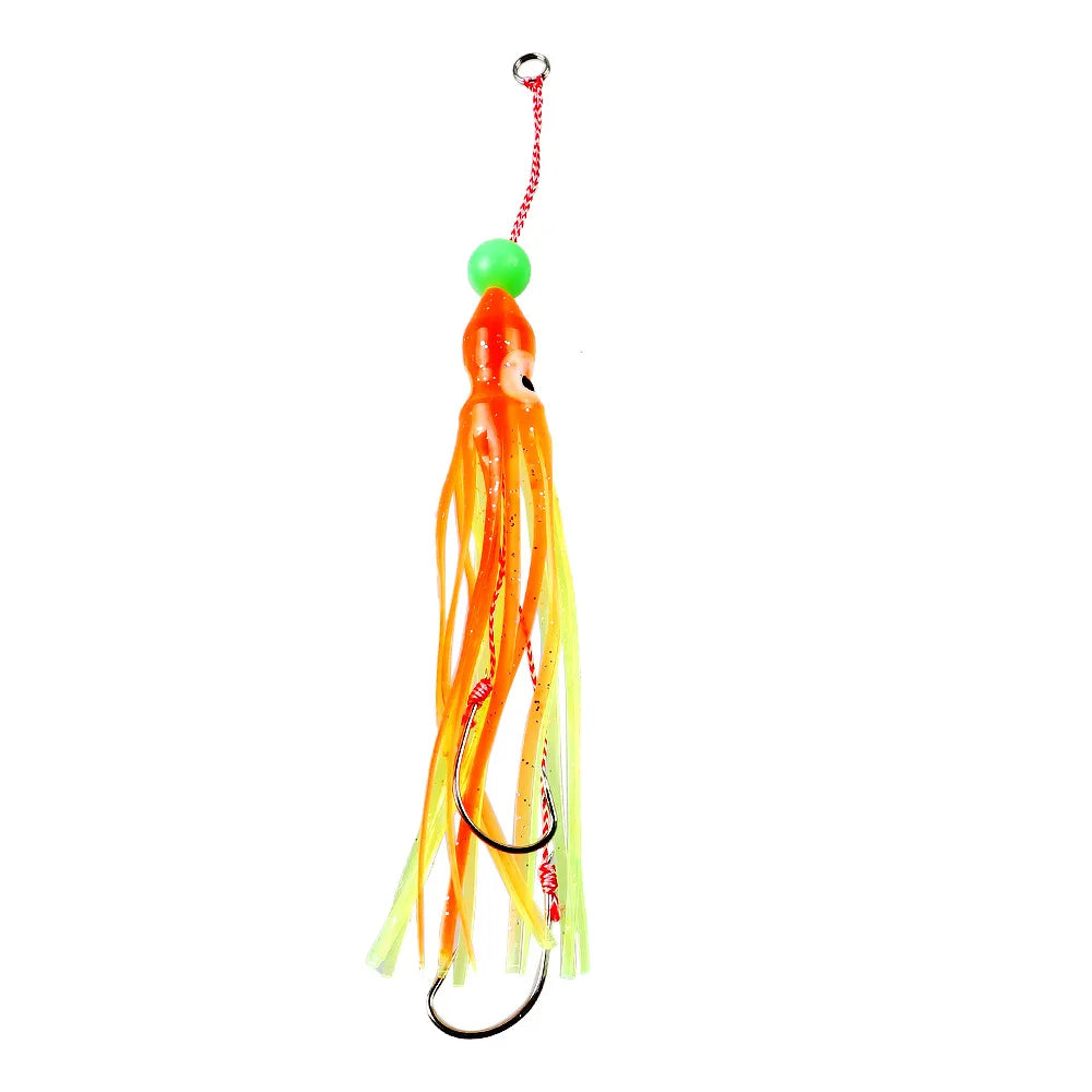 12cm Squid Jig Lure | 10g Octopus Skirt Bait with Double Hook | Saltwater Fishing Lure