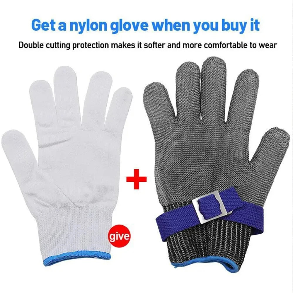 Stainless Steel Mesh Cut-Resistant Glove | Hand Protection for Fish Filleting & Food Preparation