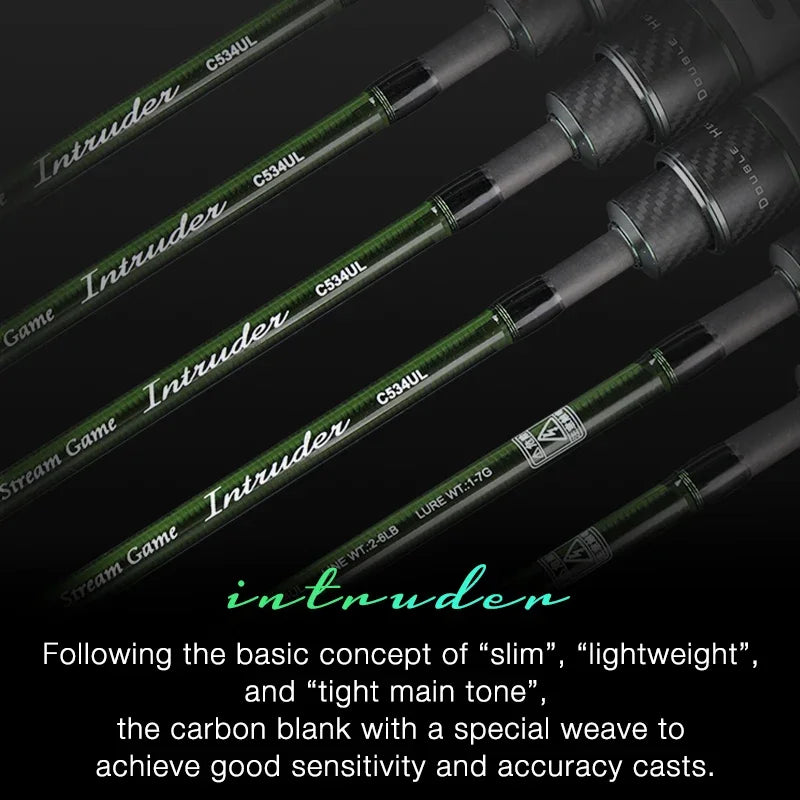 TSURINOYA INTRUDER Packable Fishing Rod | FUJI Components | UL Carbon Spinning & Casting Rod
