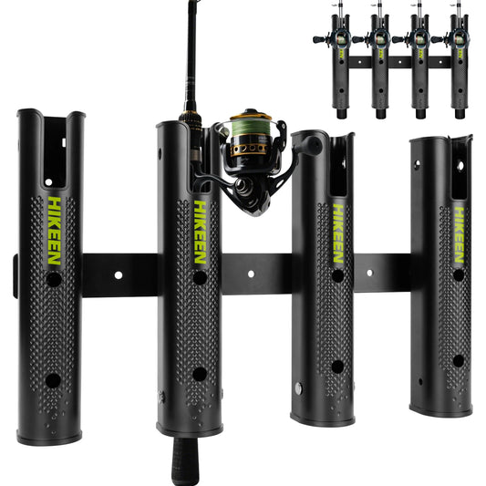 HIKEEN Adjustable 4-Tube Fishing Rod Holder | Wall-Mounted Boat & Garage Rod Rack
