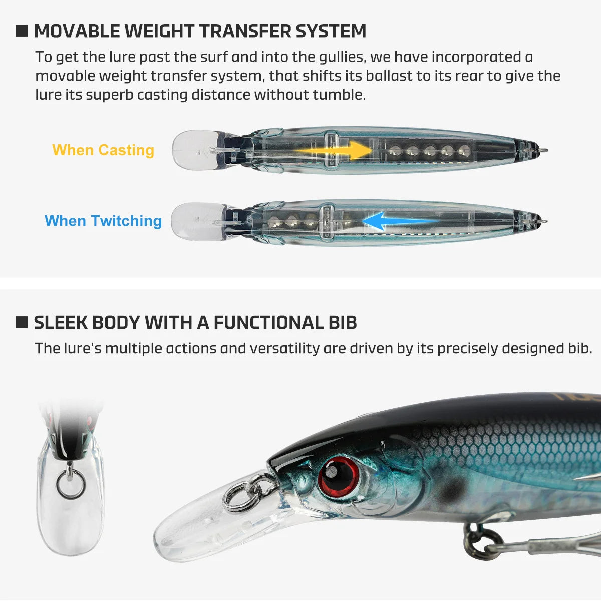 NOEBY Katonkel Kandy Subsurface Minnow | 100mm / 120mm Diving Jerkbait | Saltwater Hard Lure