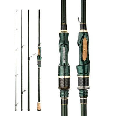 CEMREO Carbon Travel Fishing Rod – 1.8m / 2.1m / 2.4m (4–5 Section Spinning & Casting)