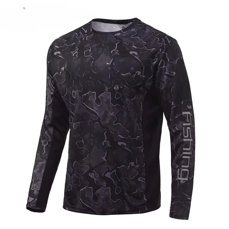 Autumn Blue Fishing Shirt | 3D Print Outdoor Performance T-Shirt