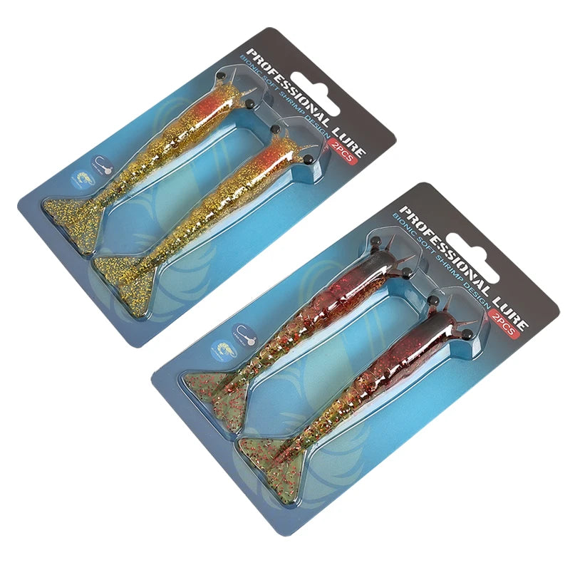 Taiyu Sinking Shrimp Soft Lures | 9.5cm / 11.5cm PVC Prawn Bait | 2pcs