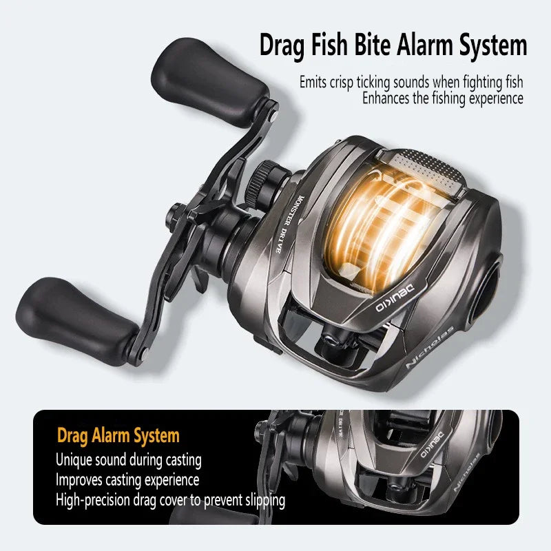 Mavllos DCPRO Saltwater Baitcasting Reel | 7.2:1 Ratio | 8kg Drag | 5+1 Bearings | 10-Magnet Brake System