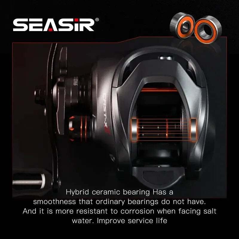 SEASIR Cast X2 Baitcasting Reel | 7.3:1 High-Speed | Hybrid Ceramic Bearings | Carbon Drag System