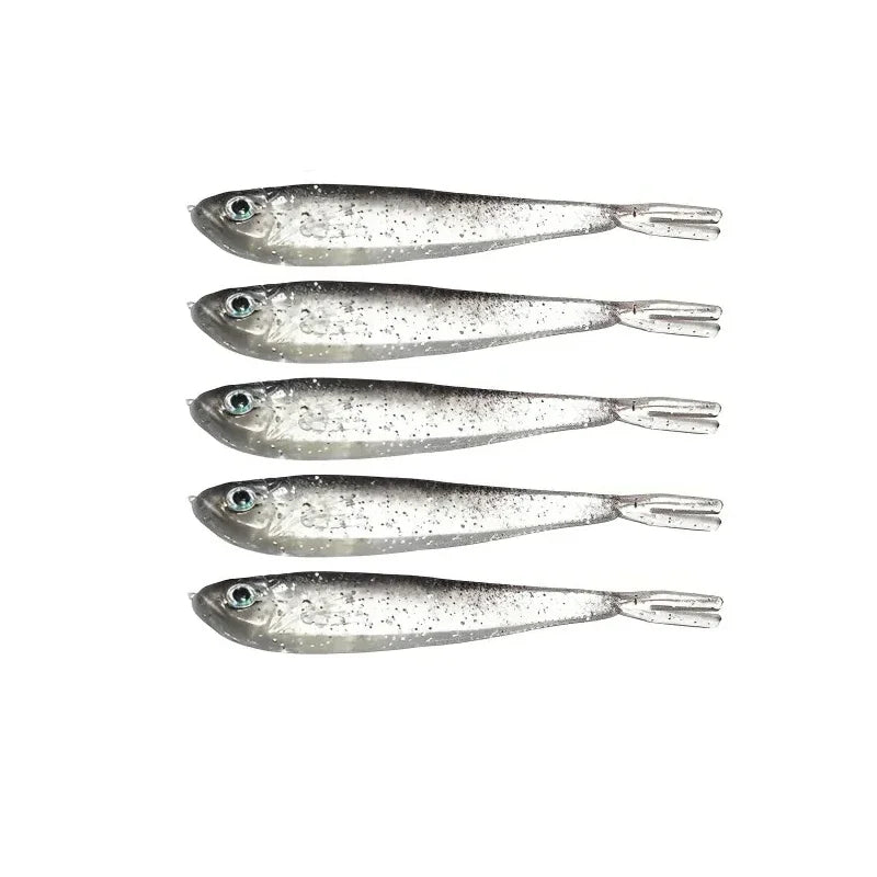 5-Pack Baitfish Soft Plastic Lures | 75mm / 2.2g | Finesse Minnow Baits
