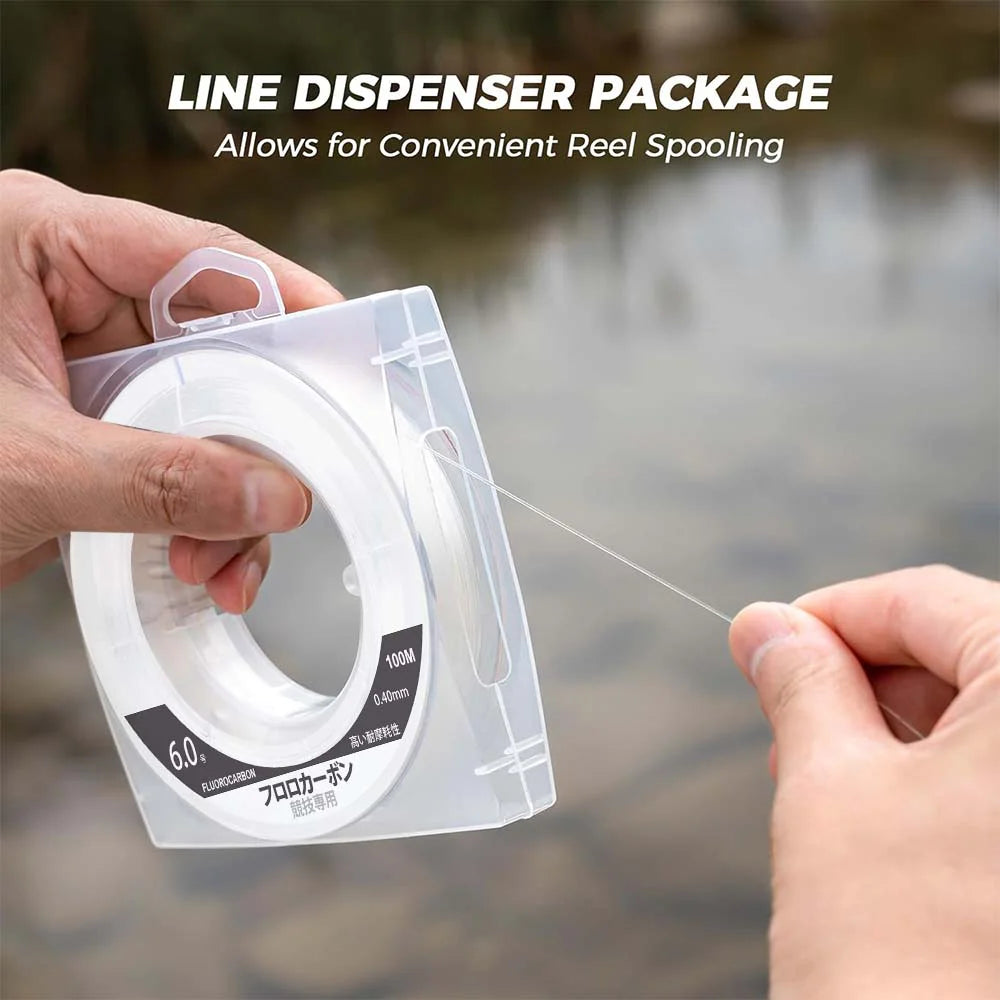 99% Fluorocarbon Fishing Line – 6–24 lb Leader (High Strength, Fast Sinking & Invisible Underwater)
