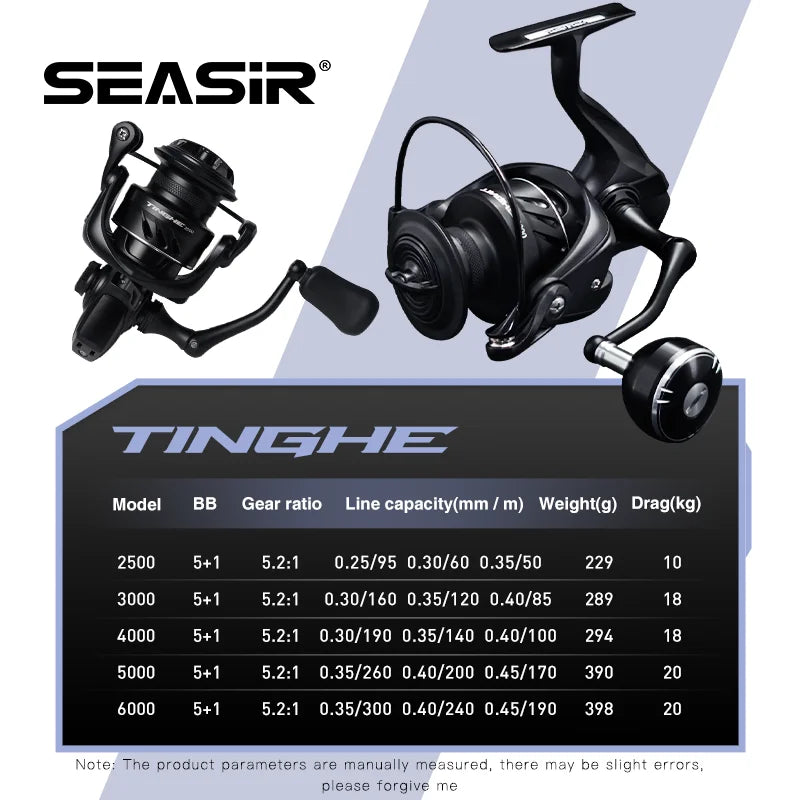 SEASIR TINGHE Spinning Reel | 2500–6000 | Up to 20kg Drag | 5.2:1 | Saltwater Series