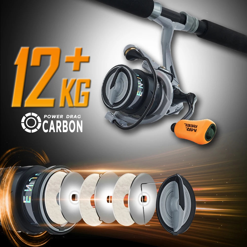 MR.REEL Spinning Reel | Shallow Alloy Spool | CNC Metal Handle | Bold Bail & Drag System