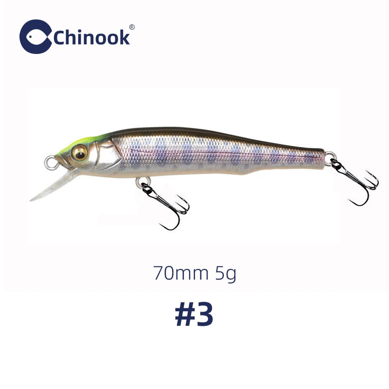Chinook GH70 Minnow Lure | 70mm 5g Sinking / Suspending Hardbody