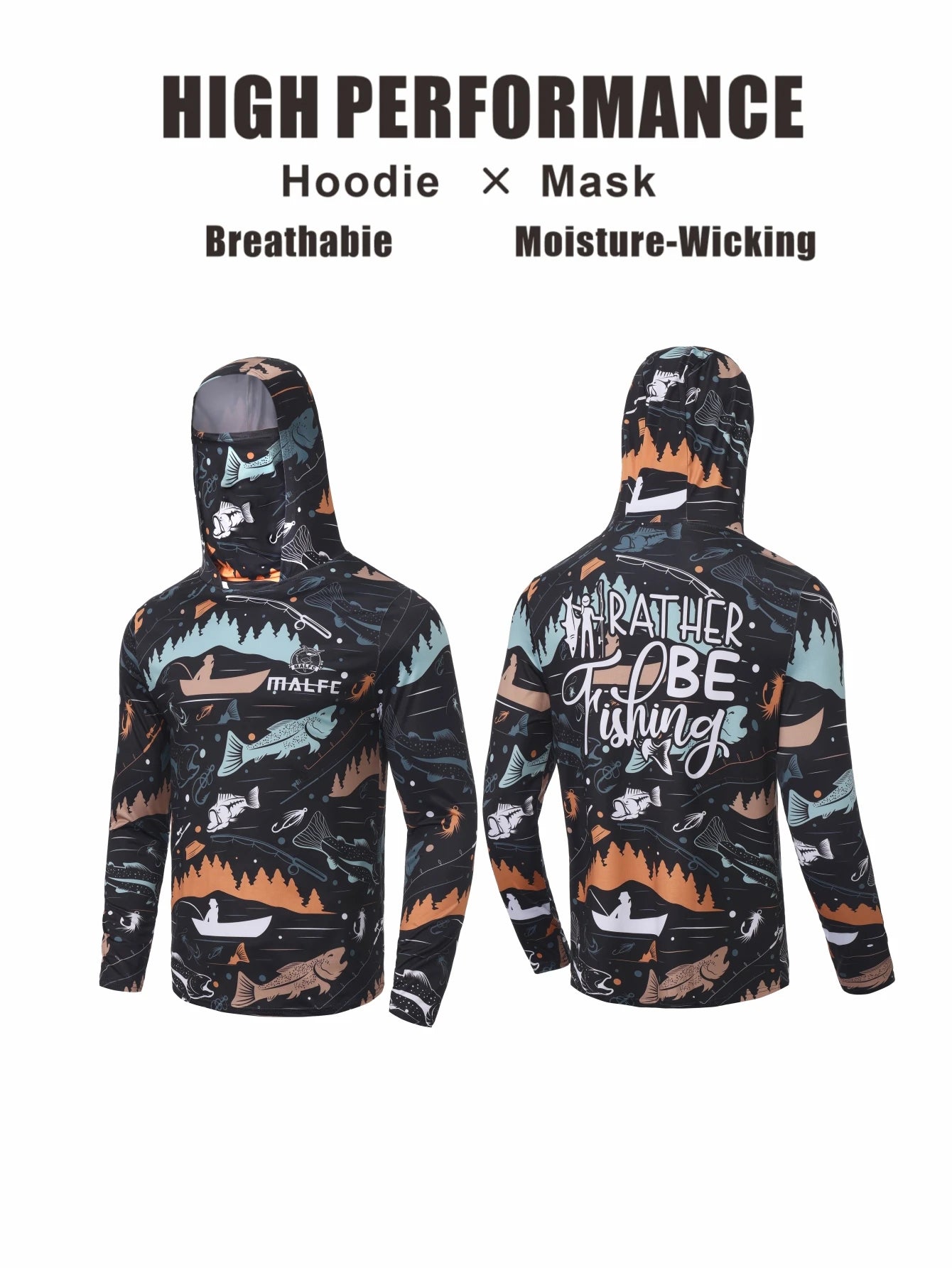 MALFC Hooded Fishing Shirt | UPF UV Protection | Long Sleeve Fishing Apparel