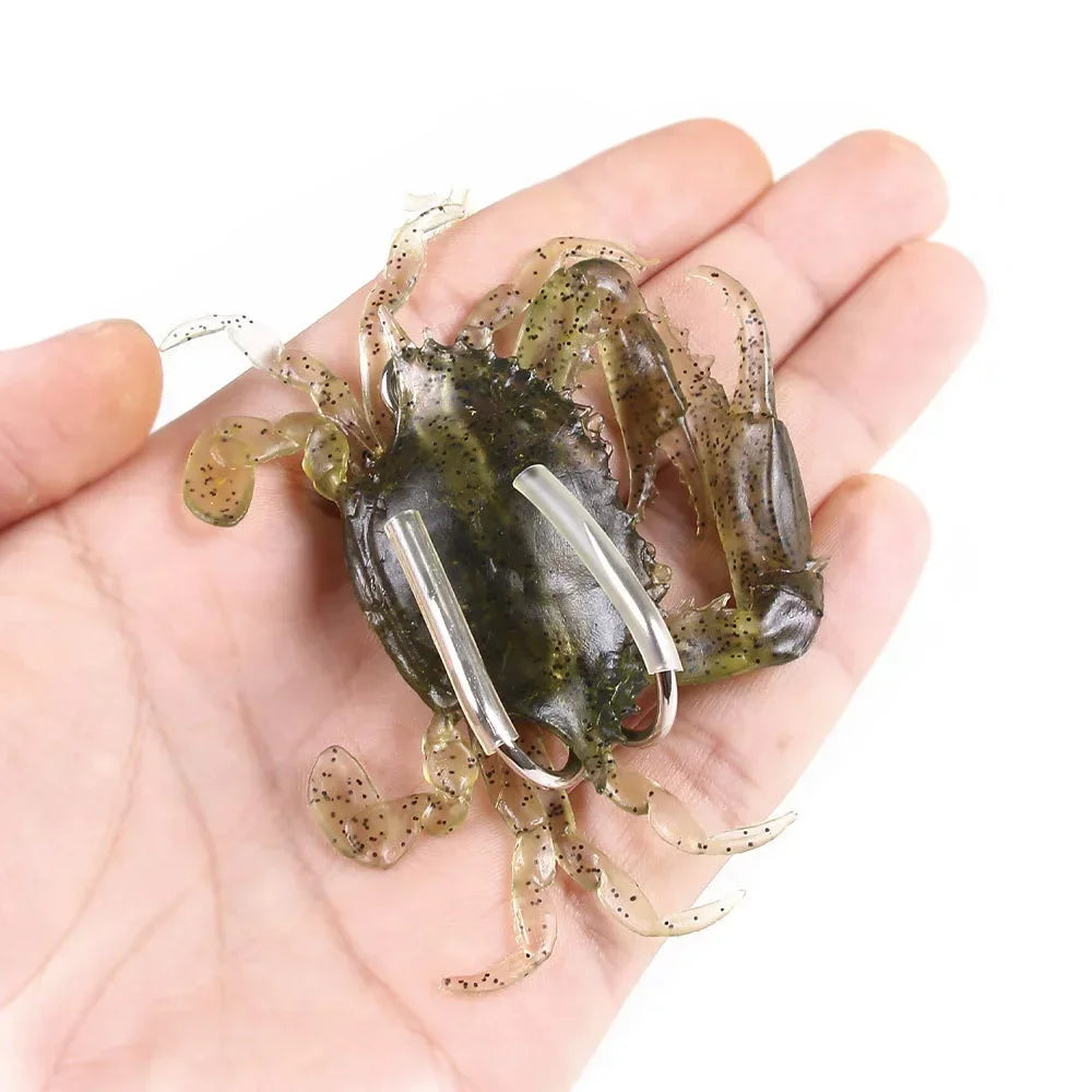 ALASICKA 3D Crab Soft Lure | 8cm / 10cm | Realistic Crab Bait | 5–10pcs Saltwater Soft Plastics