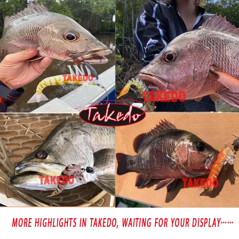 TAKEDO LIVE SHRIMP LV01A Soft Lure | 90mm / 120mm Realistic Prawn Bait | TPR Shrimp Lure