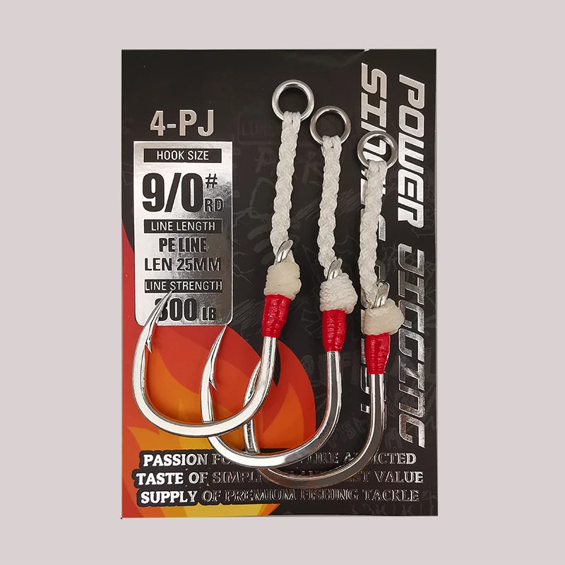 4-PJ Power Jigging Assist Hooks | BKK Single Assist Hooks | Heavy Duty Saltwater Jig Hooks