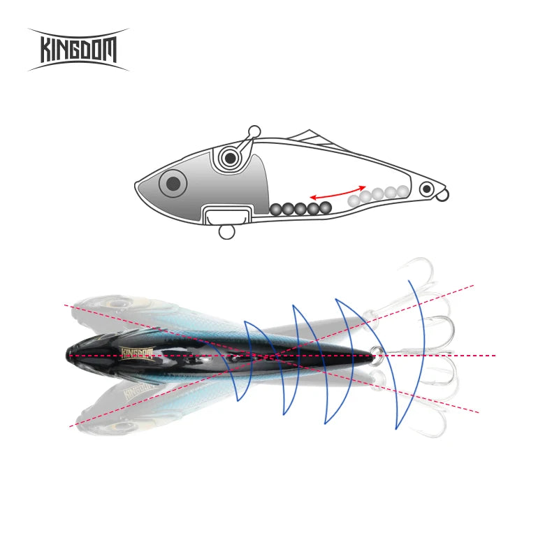 Kingdom Sinking VIB Lure | 10.9g–27.2g Vibration Blade Bait | Long Cast Hard Lure
