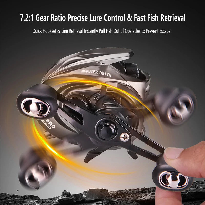 Mavllos DCPRO Saltwater Baitcasting Reel | 7.2:1 Ratio | 8kg Drag | 5+1 Bearings | 10-Magnet Brake System