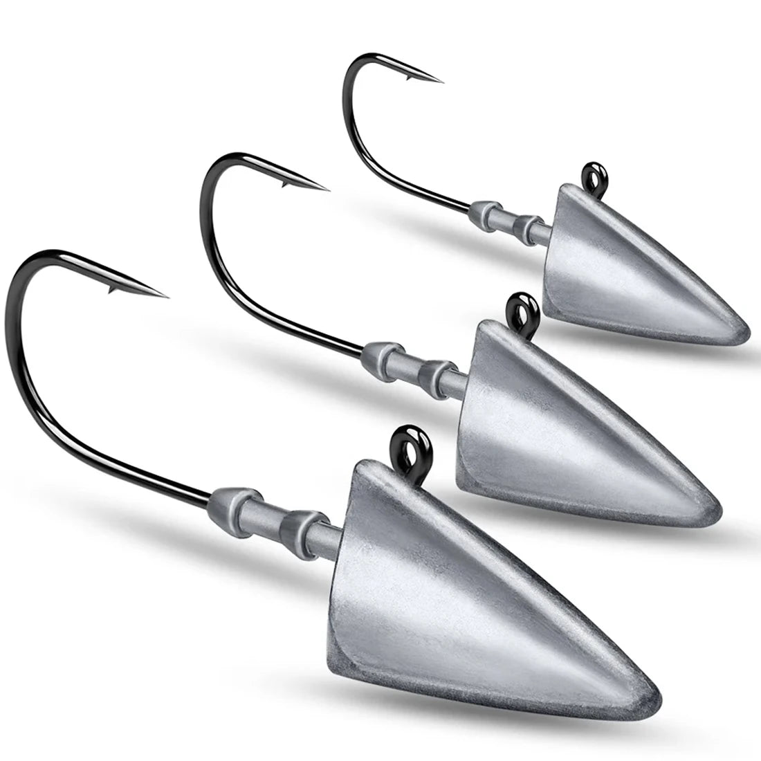 9KM Triangle Jig Head Hook Set | 5pcs | 7g–33g Jig Heads for Saltwater & Freshwater