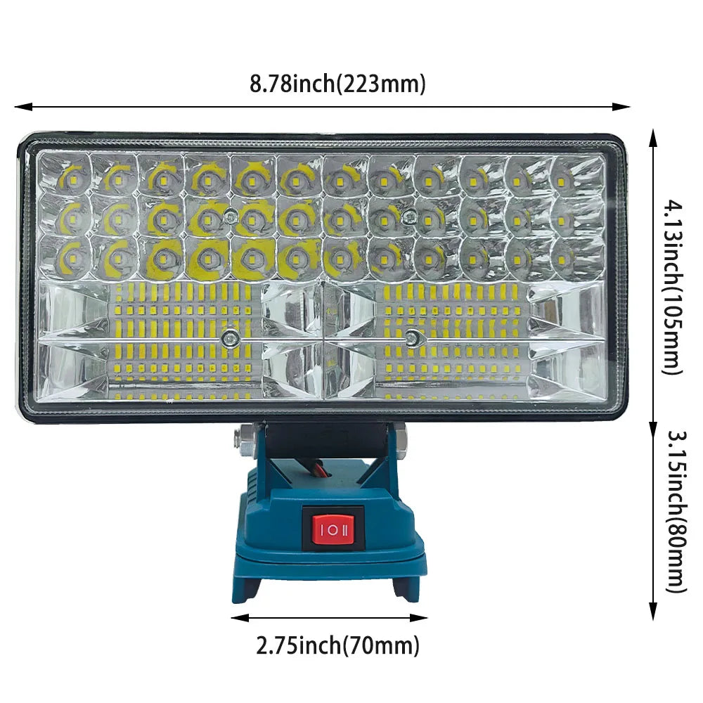 18V LED Work Light For Makita | Portable Battery Lamp with USB | Jobsite & Fishing Light