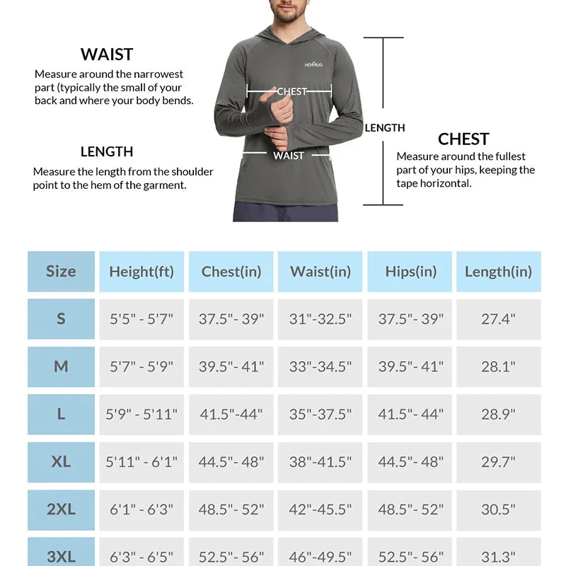 Men’s UPF50+ Fishing Hoodie | Long Sleeve Sun Protection Performance Shirt