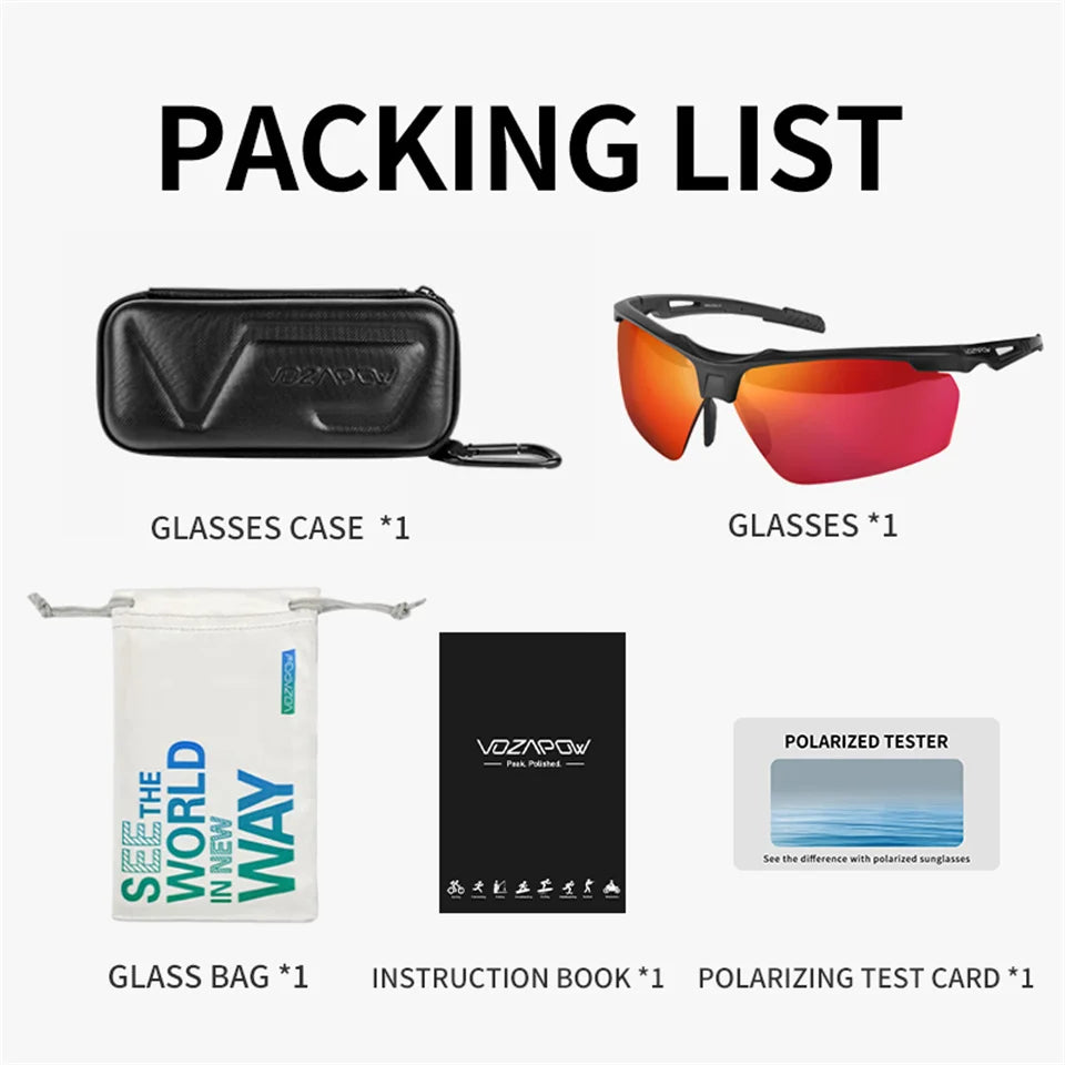 Vozapow Polarized Sports Sunglasses | UV400 Cycling, Fishing & Outdoor Eyewear