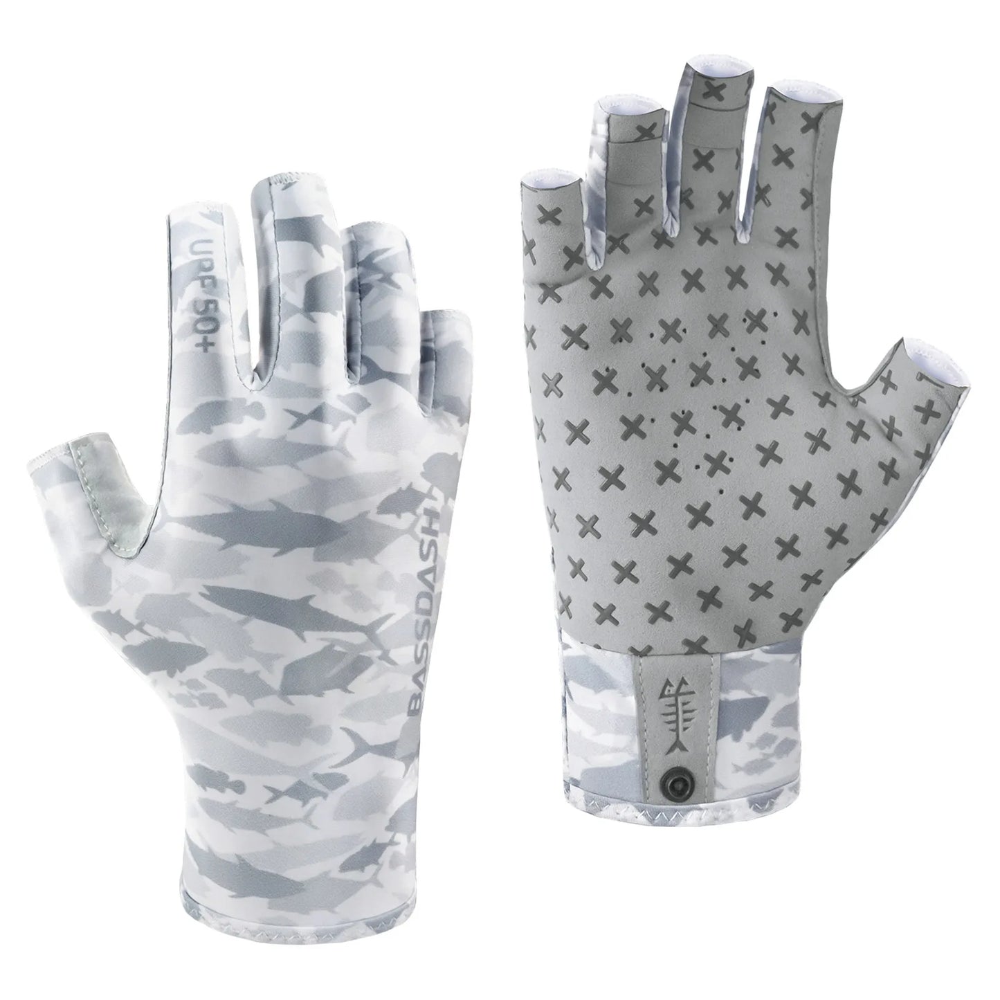 BASSDASH 3/4 Finger UPF 50+ Sun Gloves – Breathable & Anti-Slip